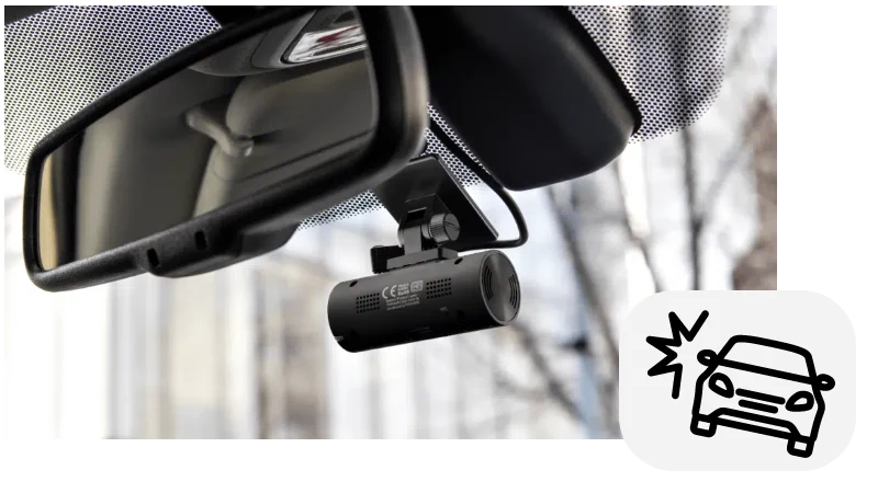 Thinkware dash camera within a vehicle 