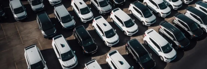 Image of a fleet of cars utilising telematics tracking.