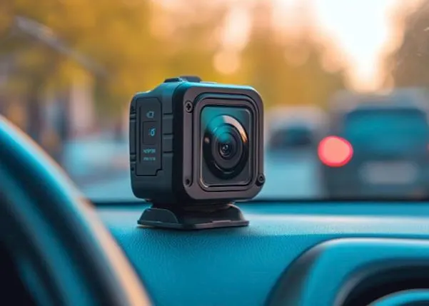 Commercial fleet dash cam with GPS tracking built in