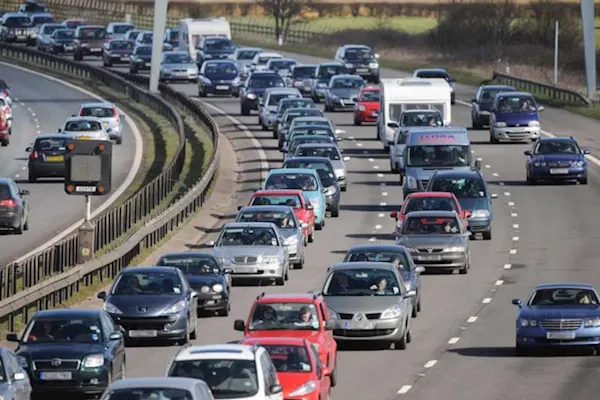 Heavy traffic on a motorway