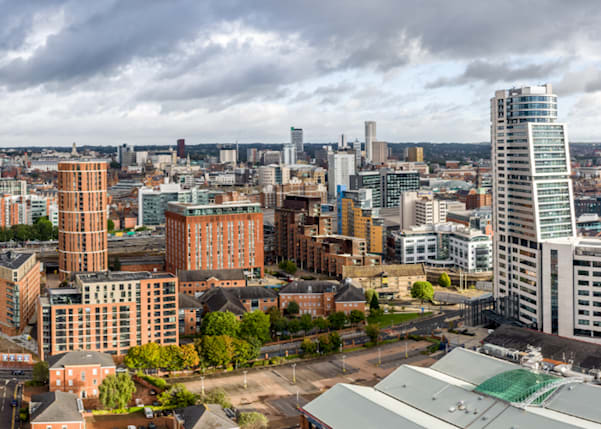 Cityscape of Leeds showing the scale that construction requires to reach