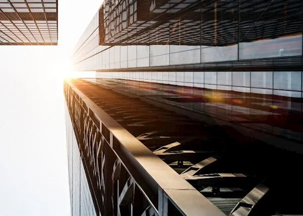 View of a building in the sky