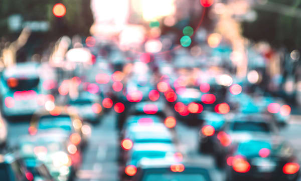 blurred image of a traffic jam