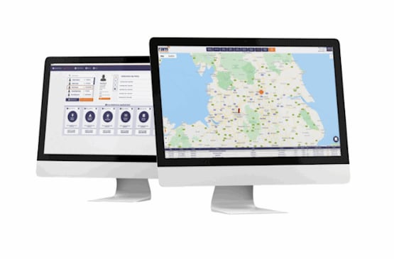 image showing our connected vehicle tracking system on a computer screen