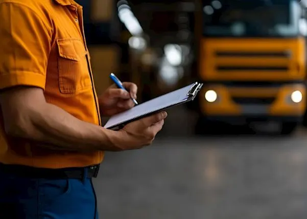 Fleet manager with a checklist