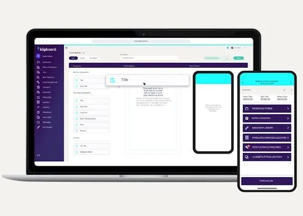 Laptop view of the Klipboard job management system