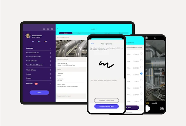 Images of the Klipboard portal for job management