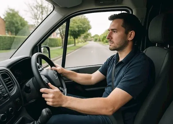 A driver in their car