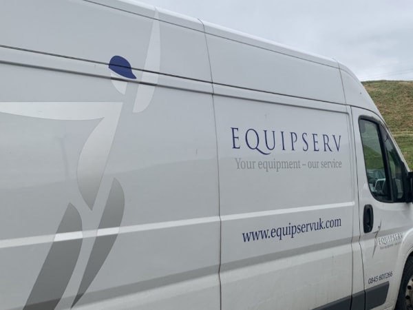 Equipserve UK Van showing the EquipServe logo on the side