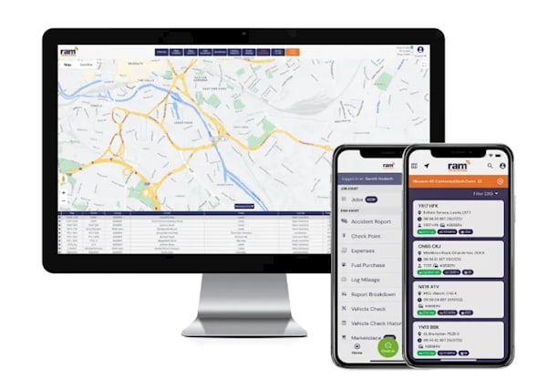 Image of the desktop application and mobile apps for vehicle tracking which could be free with the offset of the discount on fuel 