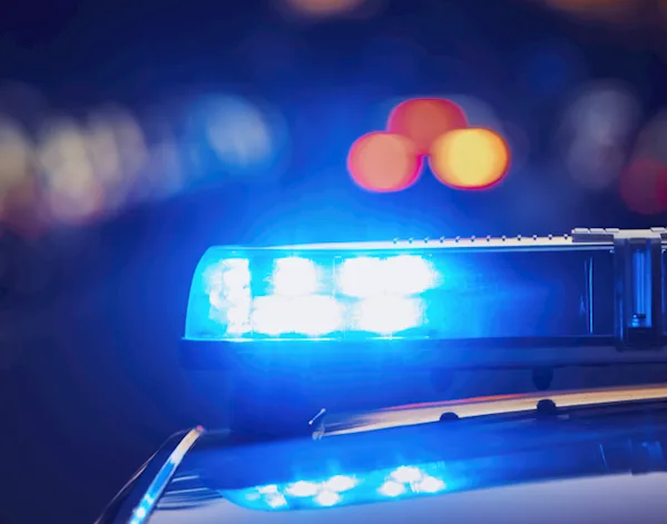 A Police siren lit up 