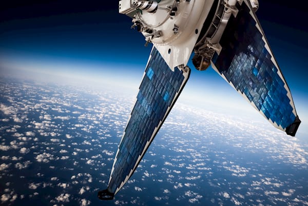 Picture of a GPS satellite in orbit for asset tracking