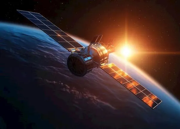 Picture of a GPS satellite in orbit for asset tracking