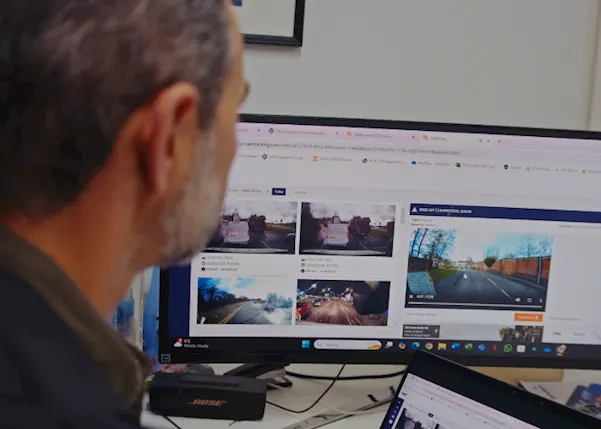 Computer showing a dash cam portal