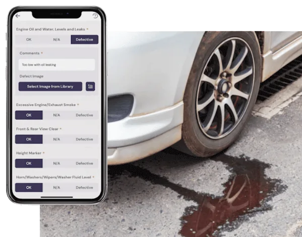Silver car with oil leak - Vehicle Check on iPhone shows everything is okay except engine oil is low due to leak