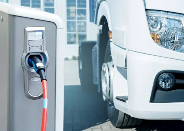 Image of an electronic HGV charging.