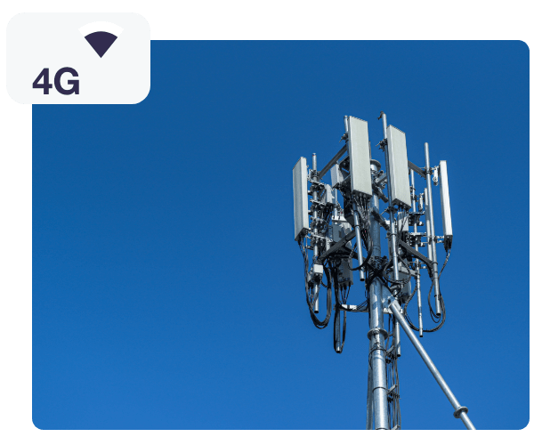 4G tower providing a rapid transmission of data to RAM Live