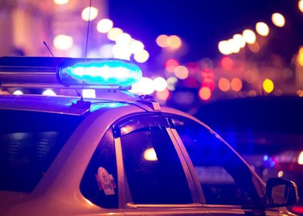 A Police siren lit up 