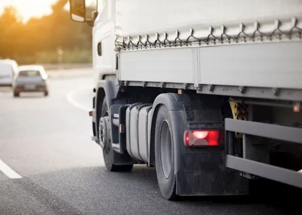 Truck driving on a road