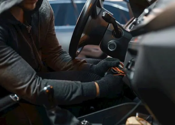 Car being broken into